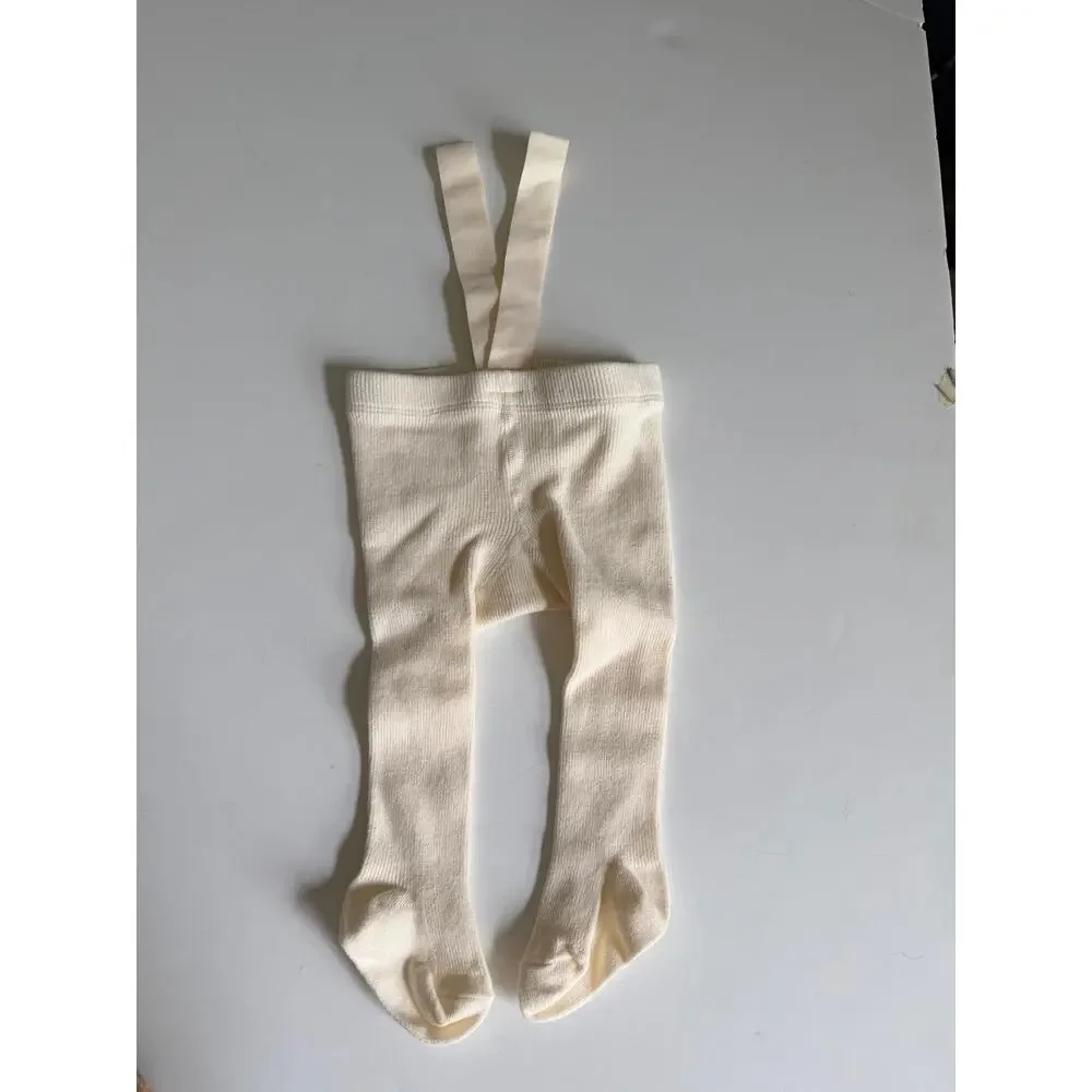 Kocakid Cream Suspender Tights for Baby - 6-12 Months